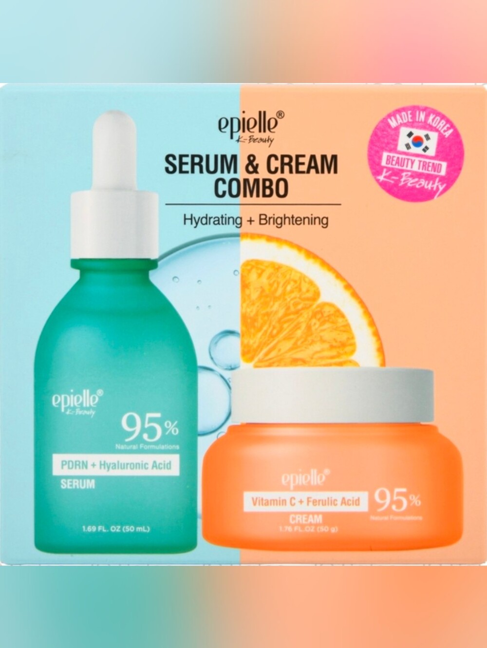 epielle K-Beauty Serum & Cream Combo — Hydrating + Brightening